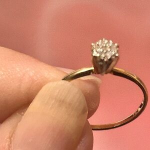Vintage 14K Yellow Gold STYLECREST Diamond Engagement Ring , Size 6.25.